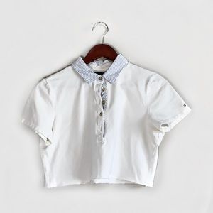 TOMMY HILFIGER COLLARED CROP TOP
